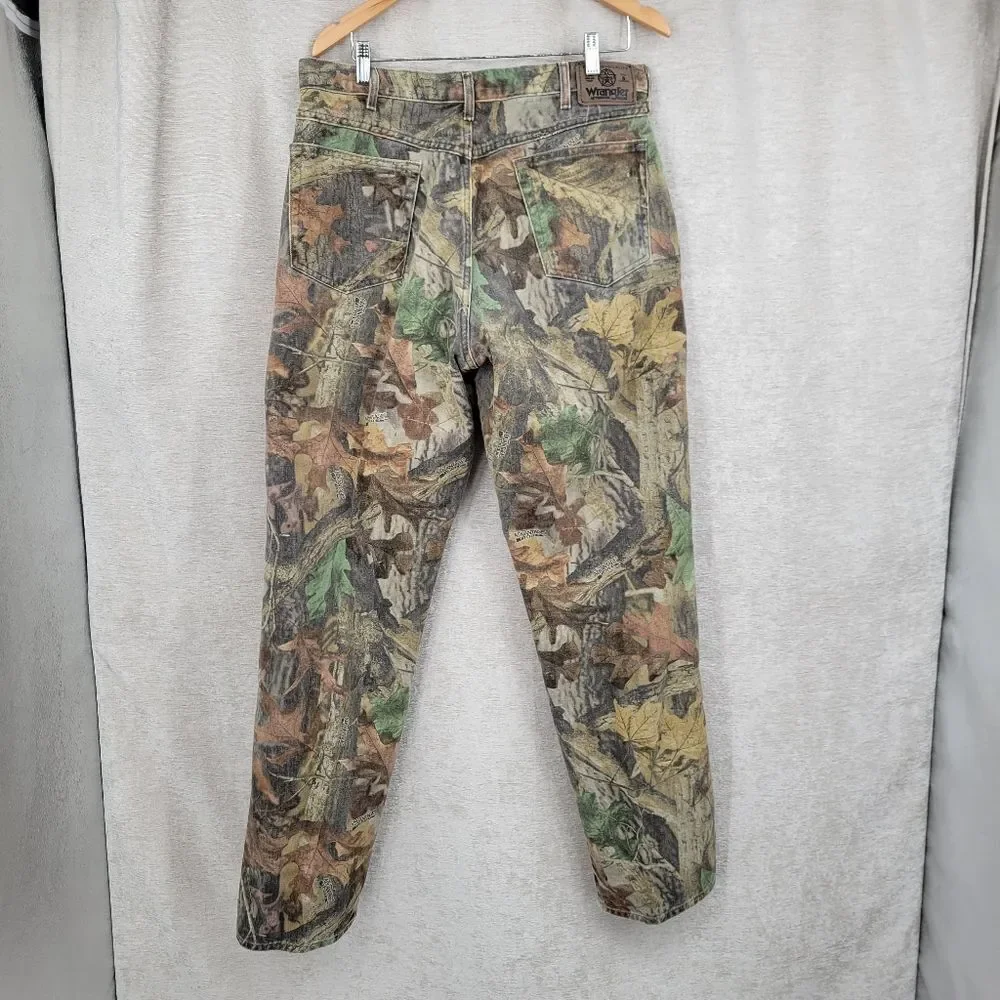 Wrangler Vintage Double Knee Advantage Timber Camo Camouflage Jeans Pants